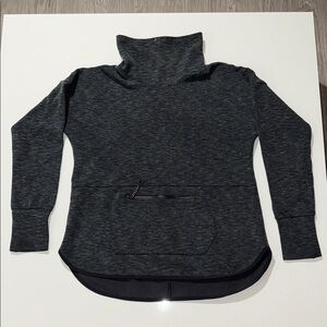 Champion Cowl Neck Pullover Drawstring Sweater Pocket Women’s Size L Gray Black